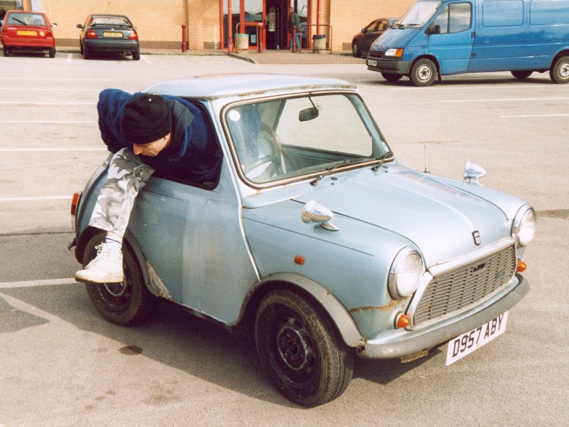 Barry Getting Out Of Mini In B&Q Car Park